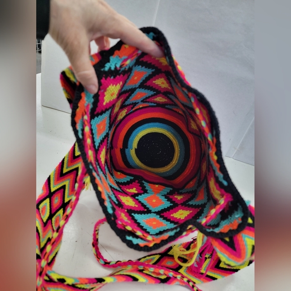 Hippie Boho Hobo Crossbody Bag Wayuu Mochila Tribal - Picture 11 of 11